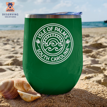 Load image into Gallery viewer, IOP Circle Sunset 12 oz Insulated Stemless Tumbler