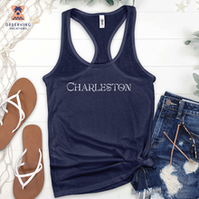 Load image into Gallery viewer, Chs Charleston Logotype White Tank Top