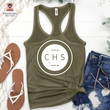 Load image into Gallery viewer, Chs Round Simple Distressed White Tank Top