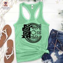 Load image into Gallery viewer, Chs Logo Fancy Ribbon Black Tank Top