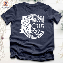 Load image into Gallery viewer, Chs Logo Fancy C W Ribbon White Tri-Blend T-Shirt