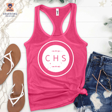 Load image into Gallery viewer, Chs Round Simple Distressed White Tank Top