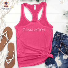 Load image into Gallery viewer, Chs Charleston Logotype White Tank Top