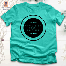 Load image into Gallery viewer, Chs Round Spelled Out Clean Black Tri-Blend T-Shirt