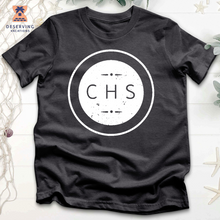 Load image into Gallery viewer, Chs Round Simple Distressed White Tri-Blend T-Shirt