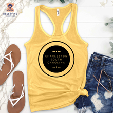 Load image into Gallery viewer, Chs Round Spelled Out Clean Black Tank Top
