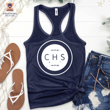 Load image into Gallery viewer, Chs Round Simple Distressed White Tank Top
