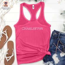 Load image into Gallery viewer, Chs Charleston Logotype White Tank Top
