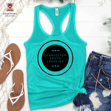 Load image into Gallery viewer, Chs Round Spelled Out Clean Black Tank Top
